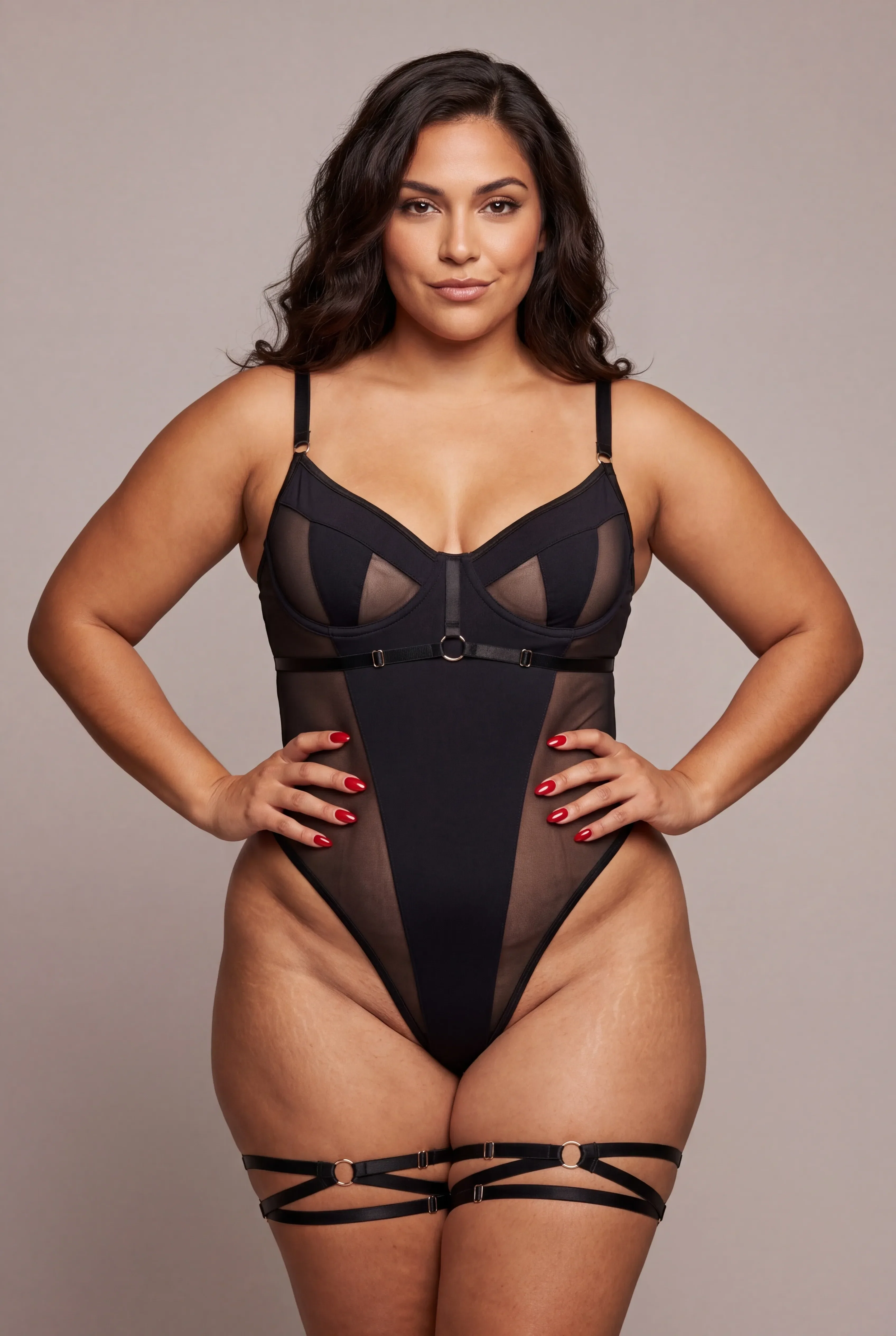 Bodysuit with thigh loop - WILD BLACK - Image 3