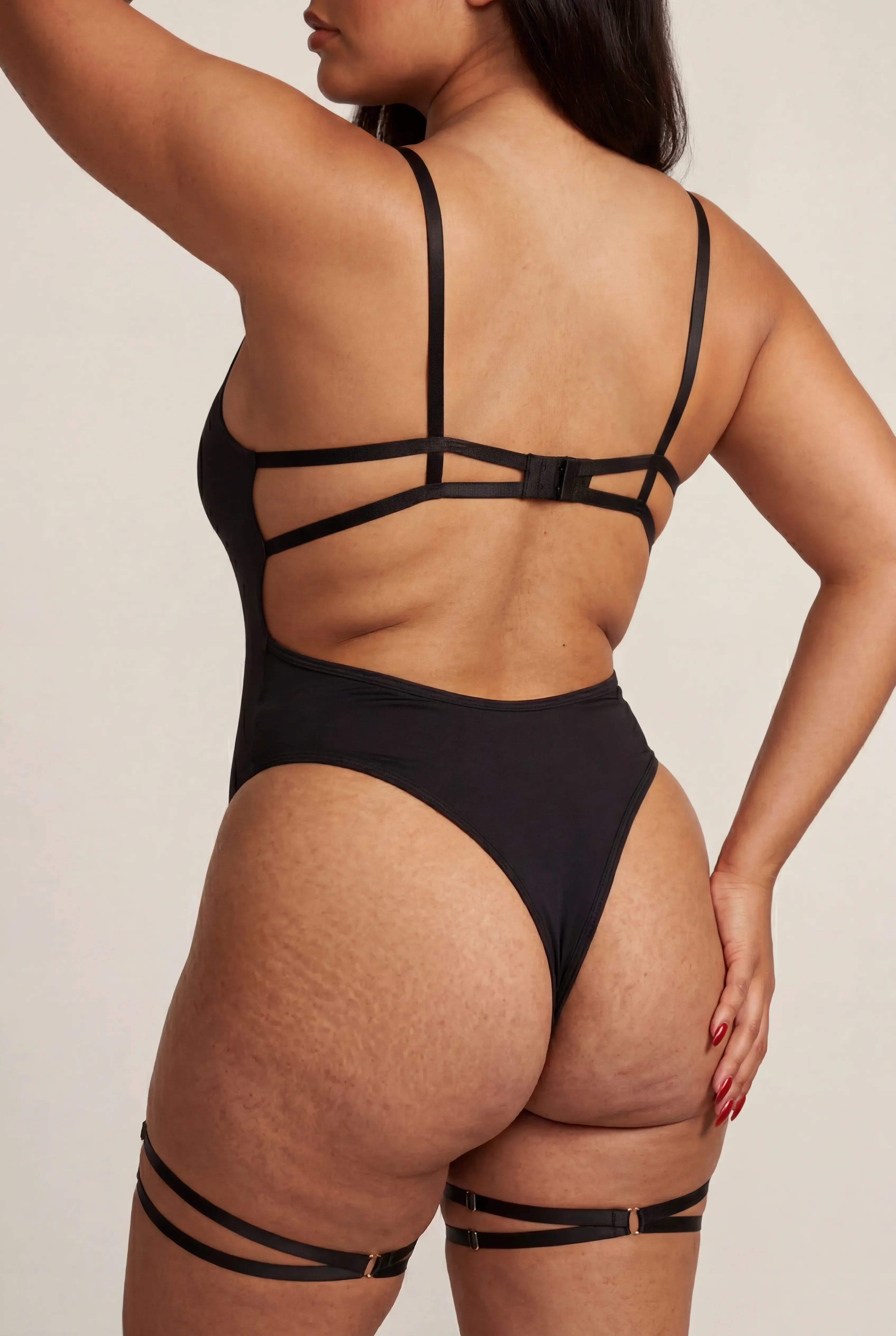 Bodysuit with thigh loop - WILD BLACK - Image 4