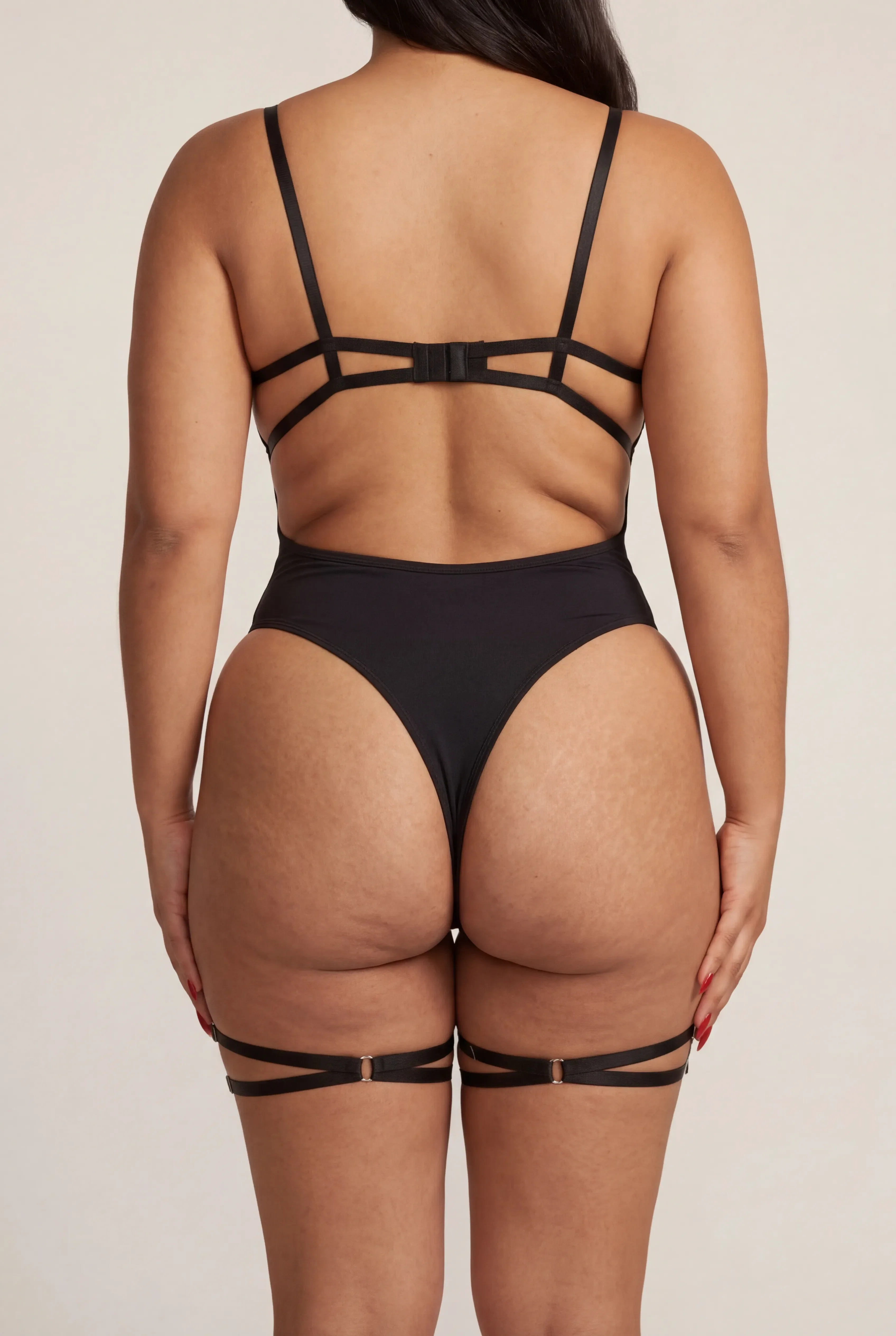 Bodysuit with thigh loop - WILD BLACK - Image 5