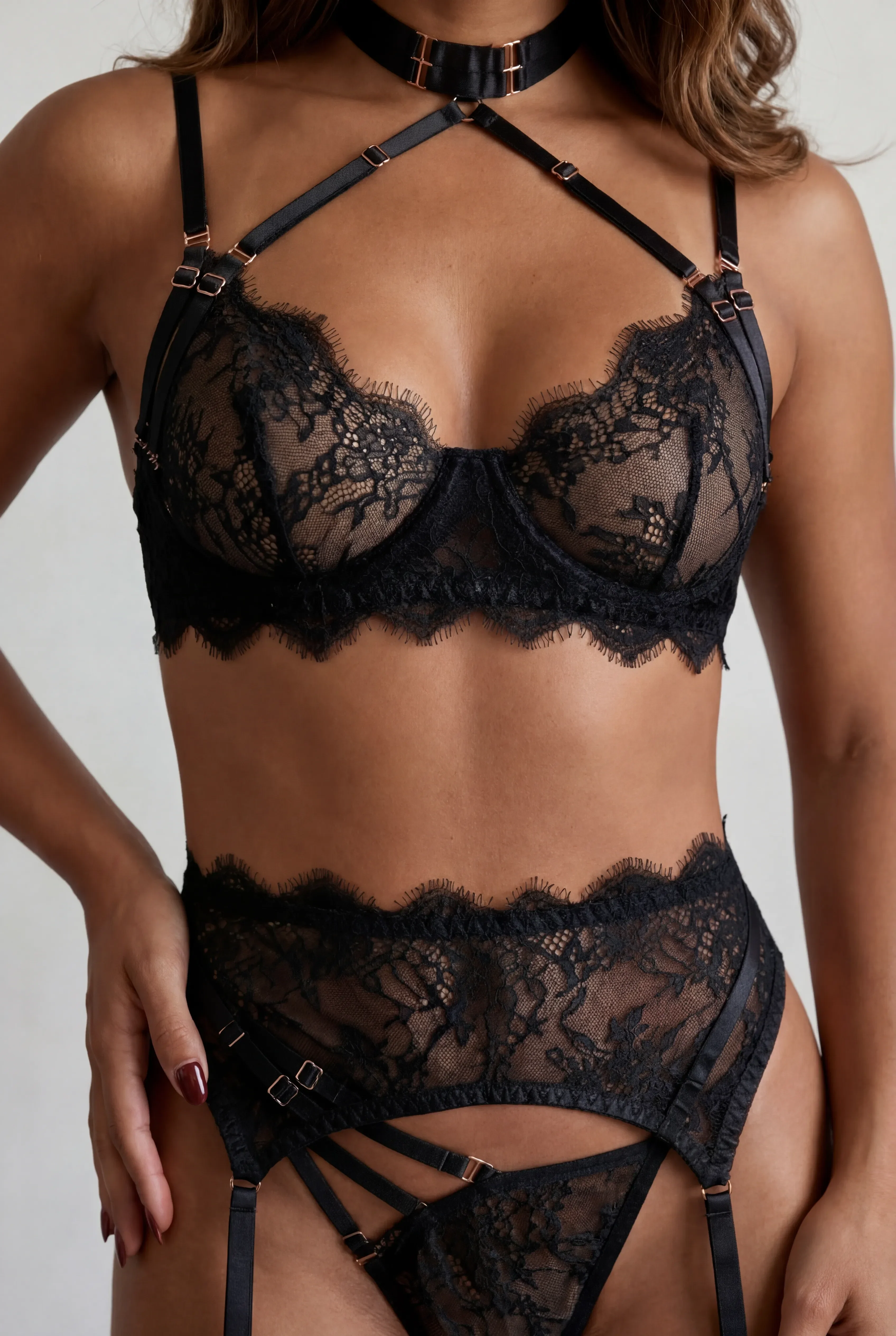 Women's lingerie set four pieces - AUDACIOUS Black - Image 5